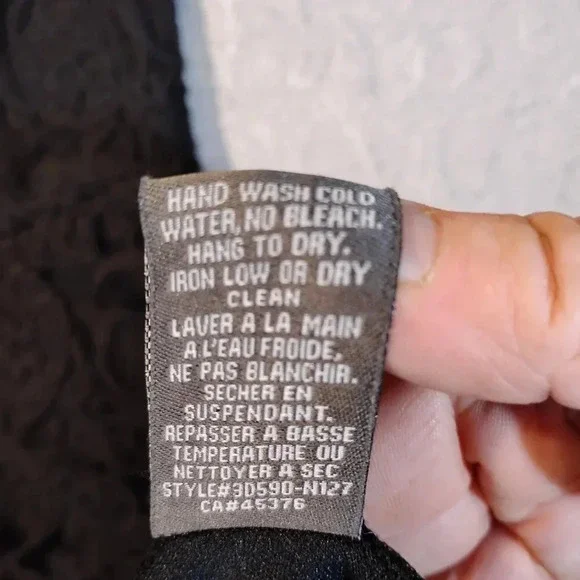 Suzy Shier Women's Black Lace & Mesh Long Sleeve Cut Out Goth  Dress Size Small - Picture 9 of 11